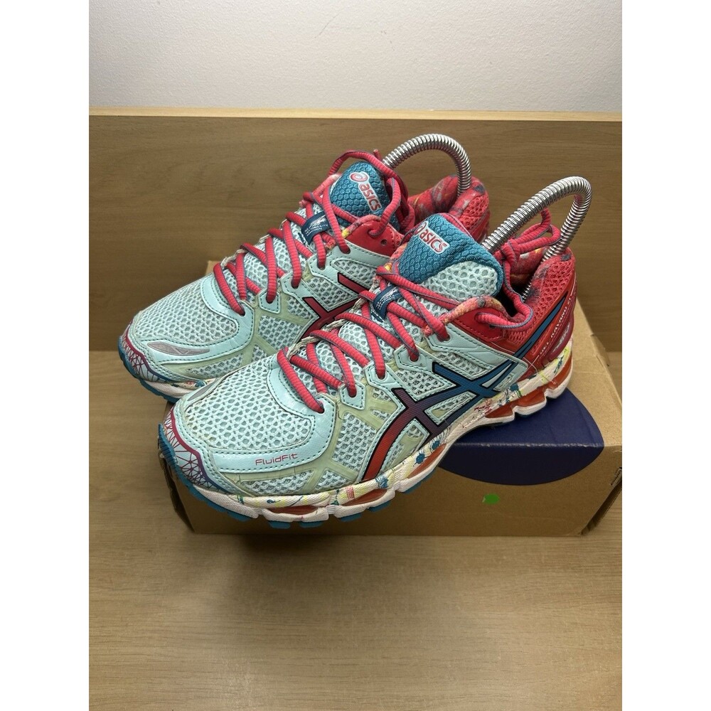 ASICS Gel Kayano 21 Shoes Womens Size 7 Mint Green Pink Athletic Running Sneaker - Picture 3 of 13